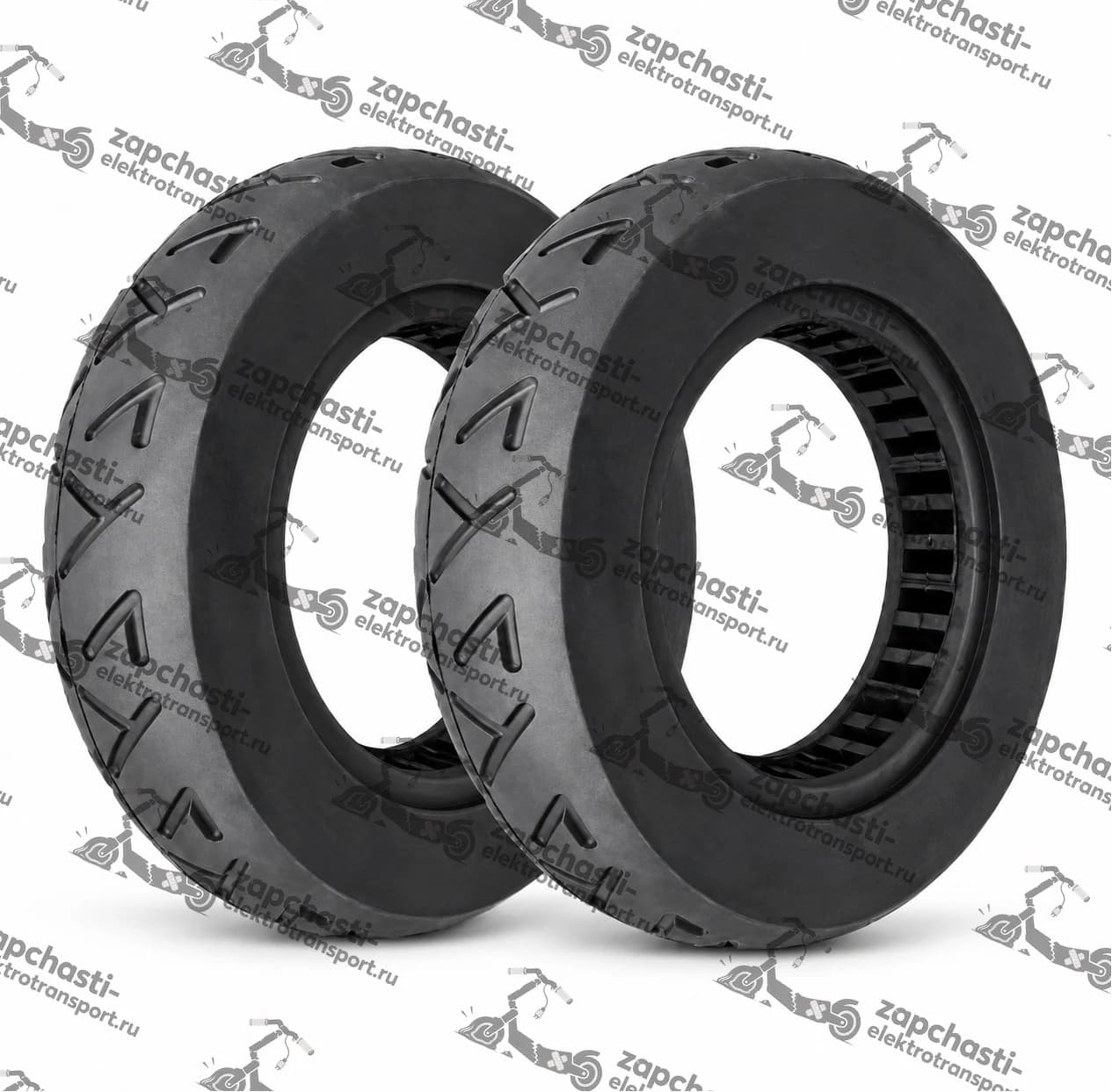 Покрышка литая 10х2.5 Kugoo M4/M4Pro ZGhua радиальная перфорация прямоугольной формы, Патентованная код 0248