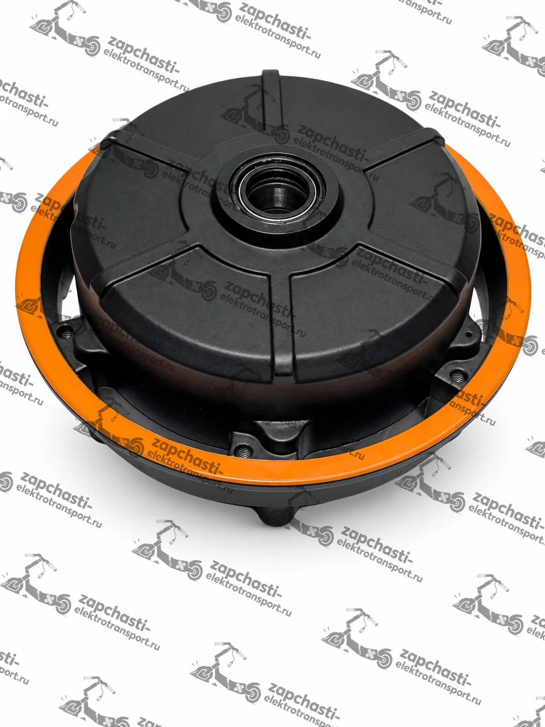 Обод с магнитами в сборе с крышкой мотор-колеса для электросамоката Kugoo Kirin G2 Pro 600W 48V (оранжевый)