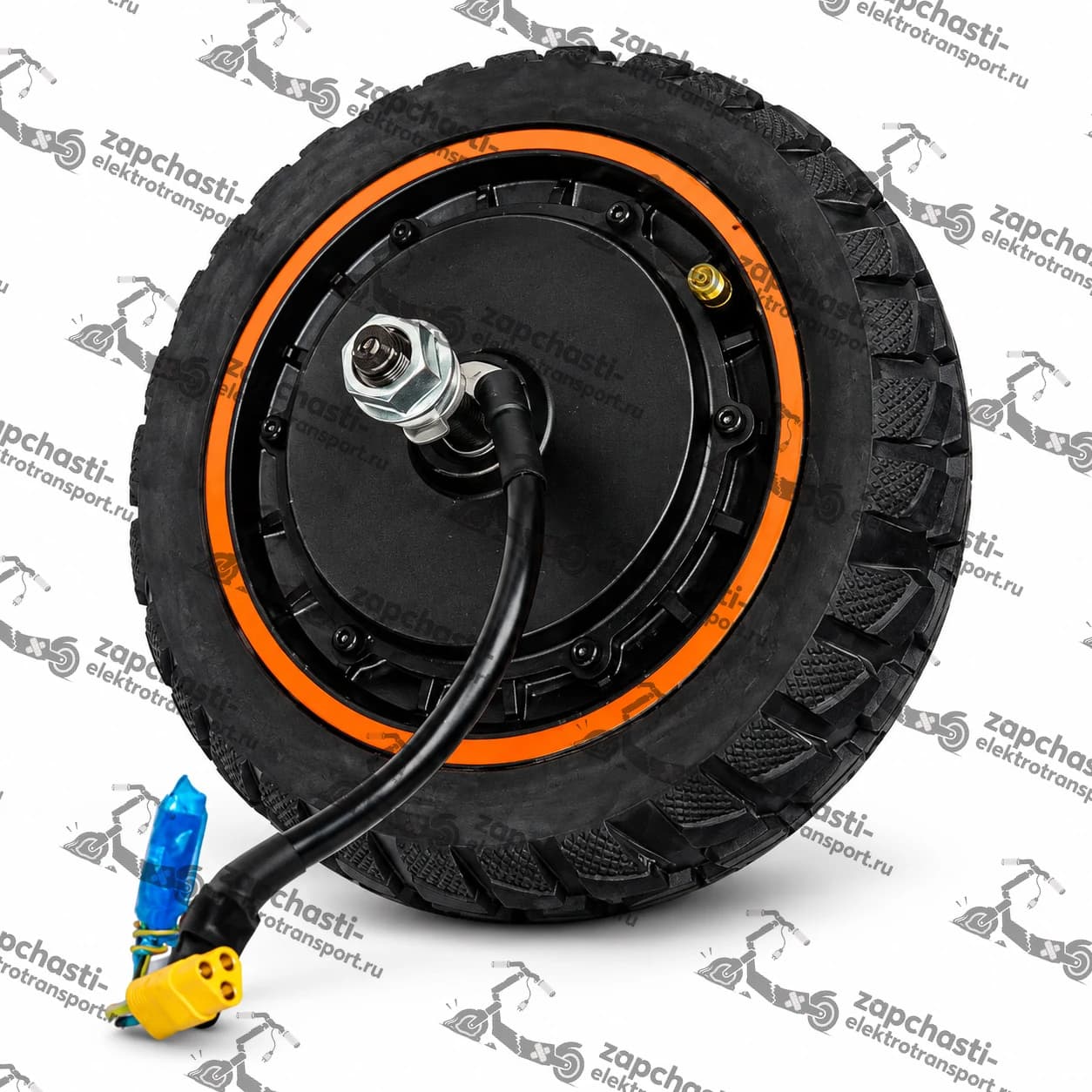 Мотор колесо усиленное в сборе с литой покрышкой электросамоката Kugoo F3 Pro Max, 1100вт