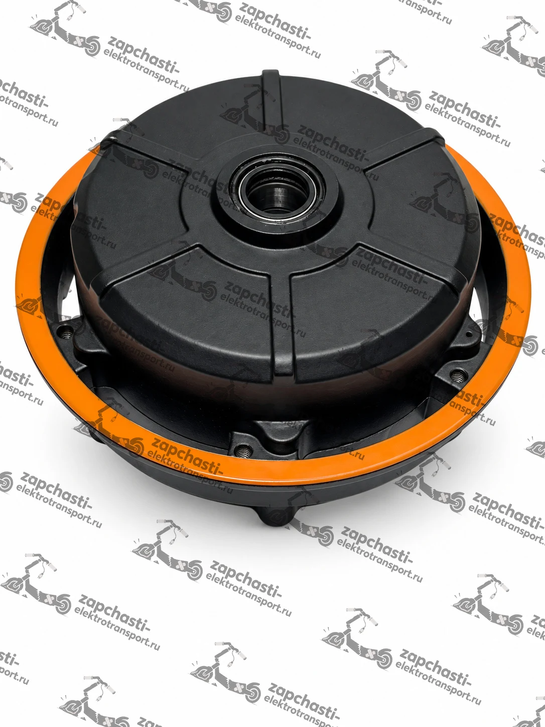 Обод с магнитами в сборе с крышкой мотор-колеса для электросамоката Kugoo Kirin G2 Pro 600W 48V (оранжевый) — фото 1